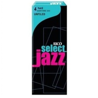 Rico Select Jazz Baritone Sax Reeds Unfiled Strength 4 Hard 5-Pack ( 5 reeds)
