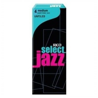 Rico Select Jazz Baritone Sax Reeds Unfiled Strength 4 Medium 5-Pack ( 5 reeds)