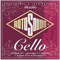 Rotosound  RS3000 4/4 Cello String Set Chrome FlatWound Strings Made in England