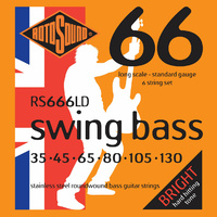 Rotosound RS666LD 6-String Stainless Steel Swing Bass Guitar Strings  35 - 130 