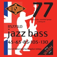 Rotosound RS775LD Jazz Bass Guitar Strings 45 -130 Monel Flatwound 5-String Set