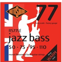 RotoSound  RS77LE Jazz Bass Monel Flatwound Bass Guitar Strings  50 - 110 