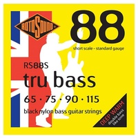 Rotosound RS88S Handmade Black Nylon Tru Bass Short Scale Guitar Strings 65-115