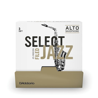 D'Addario Select Jazz Filed Alto Saxophone Reeds, Strength 3 Soft, 25 Box