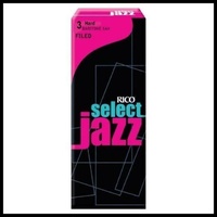 Rico Select Jazz Baritone Saxophone Reeds, Filed, Strength 3 Hard  5-pack