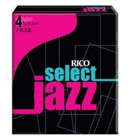 D'addario Rico Select Jazz Alto Sax Reeds, Filed Strength 4 Hard  10-pack 