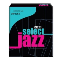 D'addario Rico Select Jazz Soprano Sax Reeds, Unfiled Strength 4 Soft 10-pack 
