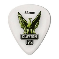 3 x Clayton Acetal Guitar Picks - Standard Shape  0.63 Gauge Bulk  Pack S63