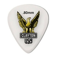 3  x Clayton Acetal Guitar Picks - Standard Shape  0.80 Gauge Bulk  Pack S80