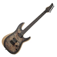 Schecter Reaper 6 -Satin Charcoal Burst Poplar Burl Top Maple Neck Ebony fretboard