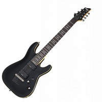 Schecter Demon 7 String Electric Guitar Aged Black Satin Fact 2nd