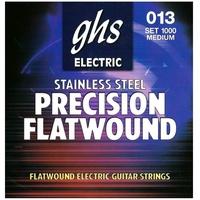 GHS Precision Flatwound Electric Guitar Strings Stainless Steel Set 1000 13-54