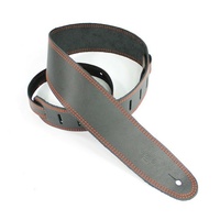 DSL  Classic 2.5" Single Ply Black /Orange Stitch Guitar Strap Made in Australia