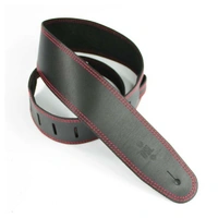DSL  Classic 2.5" Single Ply Black / Red Stitch Guitar Strap Made in Australia