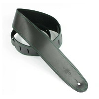 DSL  Classic 2.5" Single Ply Black / Green Stitch Guitar Strap Made in Australia