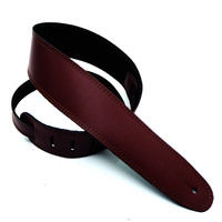 DSL 2.5" Single Ply Leather Guitar strap  Maroon/Brown Stitch