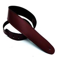 DSL 2.5" Single Ply Leather Guitar strap Maroon/Brown Stitch