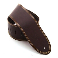 DSL Classic 3.5" Single Ply Brown / Yellow Stitch Guitar Strap Made in Australia