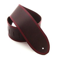 DSL Classic 3.5" Single Ply Brown / Red Stitch Guitar Strap Made in Australia