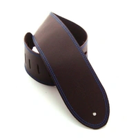 DSL Classic 3.5" Single Ply Brown / Blue Stitch Guitar Strap Made in Australia
