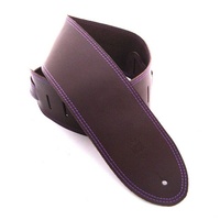 DSL Classic 3.5" Single Ply Brown / Purple Stitch Guitar Strap Made in Australia