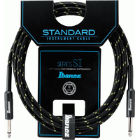 Ibanez SI10 CGR Woven Guitar Cable w/ 2 Straight Plugs - 10ft - Black/Green