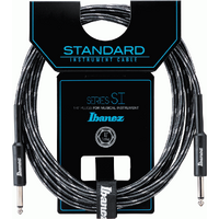 Ibanez SI10 CCT Woven Guitar Cable w/ 2 Straight Plugs - 10ft (Charcoal Grey)