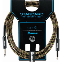 Ibanez SI10 CGR Woven Guitar Cable w/ 2 Straight Plugs - 10ft - Camo Green
