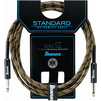 Ibanez SI10 CGR Woven Guitar Cable w/ 2 Straight Plugs - 10ft - Camo Green