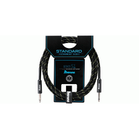 Ibanez SI20 BG Woven Guitar Cable w/ 2 Straight Plugs - 20ft - Black / Green