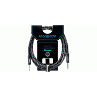 Ibanez SI10 CCT Woven Guitar Cable w/ 2 Straight Plugs - 20ft - Charcoal Grey