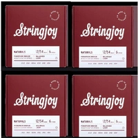 Stringjoy Naturals | ( 12 - 54 ) Phosphor Bronze Acoustic Guitar Strings 4 SETS