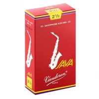Vandoren SR2625R Alto Sax JAVA Red Reeds Strength 2 1/2; Box of 10 Grade 2.5