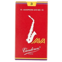 Vandoren SR263R Alto Sax JAVA Red Reeds Strength 3; Box of 10 Grade 3