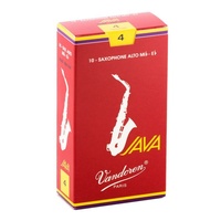 Vandoren SR264R Alto Sax JAVA Red Reeds Strength 4; Box of 10 Grade 4