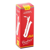 Vandoren Baritone Sax JAVA Red Reeds Strength 2.5; Box of 5