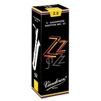 Vandoren SR4425 Jazz Baritone Sax ZZ Reeds Strength 2 1/2 - Box of 5