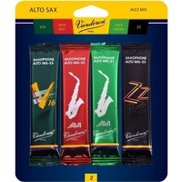 Vandoren Alto Sax Jazz Reed Mix Card 1 x  ZZ, V16, JAVA Red & Green Strength 2