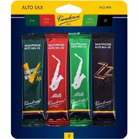 Vandoren Alto Sax Jazz Reed Mix Card 1 x  ZZ, V16, JAVA Red & Green Strength 2