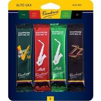 Vandoren Alto Sax Jazz Reed Mix Card 1 x  ZZ, V16, JAVA Red & Green Strength 3
