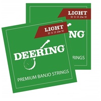 2 x Deering 5-String Banjo Strings Set Light gauge .010 .011 .013 .021w .010