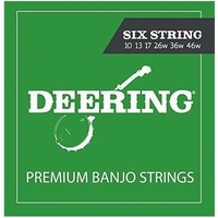 Deering 6-String Banjo Strings Set Medium Gauge 10 - 46w made in USA ST-6 - 1 Set