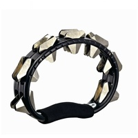 Meinl Percussion STMT1S-BK Super Dry Studio ABS Tambourine, Steel Jingles