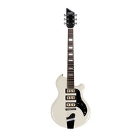 Supro Island Series Hampton Electric Guitar Arctic White Gold Foil Pickups