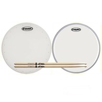 Evans 14" HD Dry Snare Batter and Snare Side Head Pack with 5A Pro-Mark Sticks