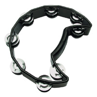 Toca Players Series Half Moon Black Tambourine with Double Nickel Plated Jingles