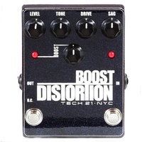 Tech 21 Boost Distortion Guitar Effects Pedal (Metallic Series) T21-BSTM-D