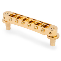 TonePros T3BP Tune-o-matic Bridge Small Posts Notched saddles Gold