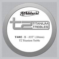 D'Addario T2 Titanium Treble Classical Guitar Single String, Extra-Hard Tension, B String