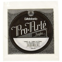 D'Addario T2 Titanium Treble Classical Guitar Single 1st String Normal Tension,